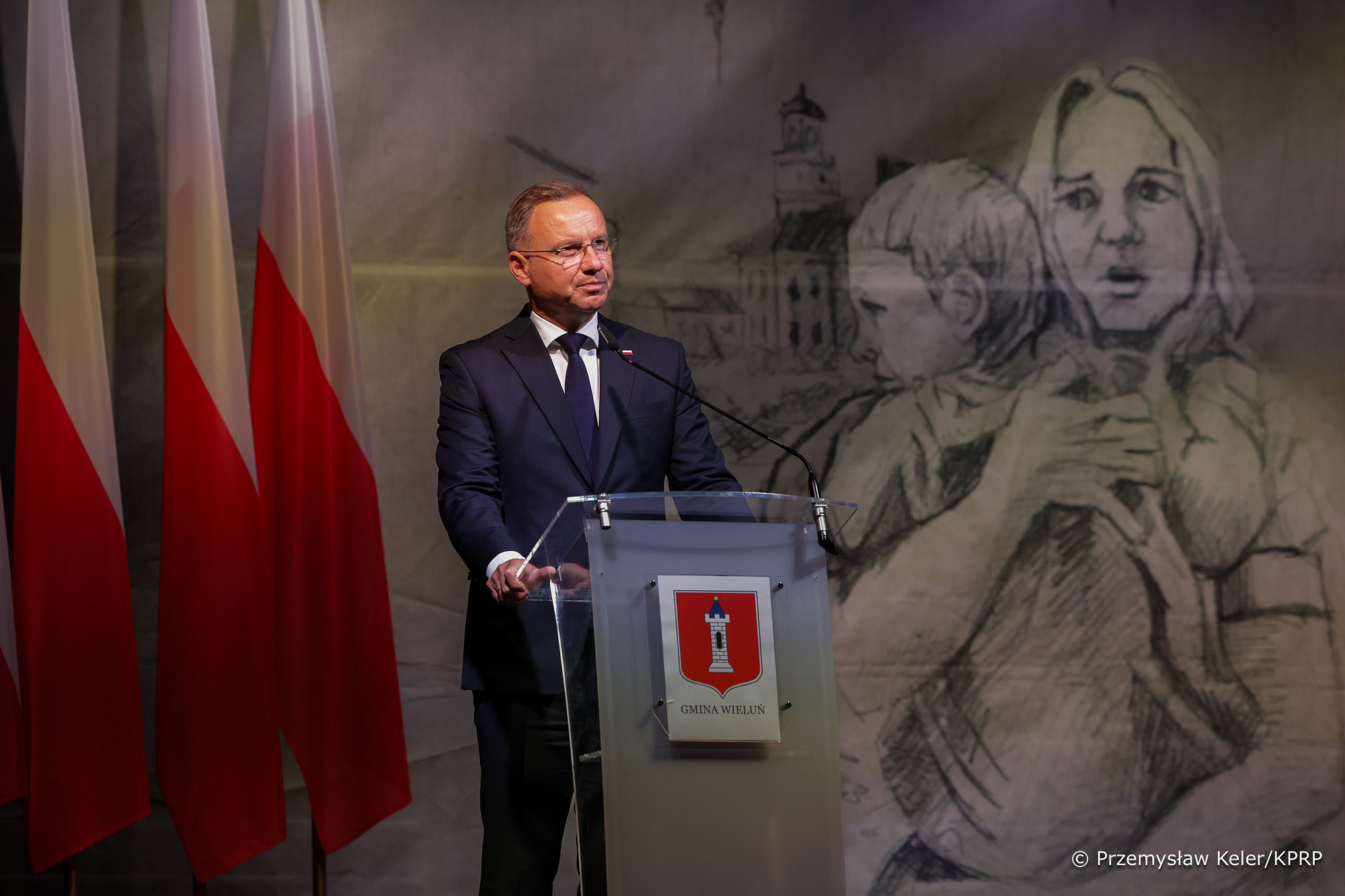 "Ból pozostał" - poruszające słowa prezydenta Dudy w Wieluniu